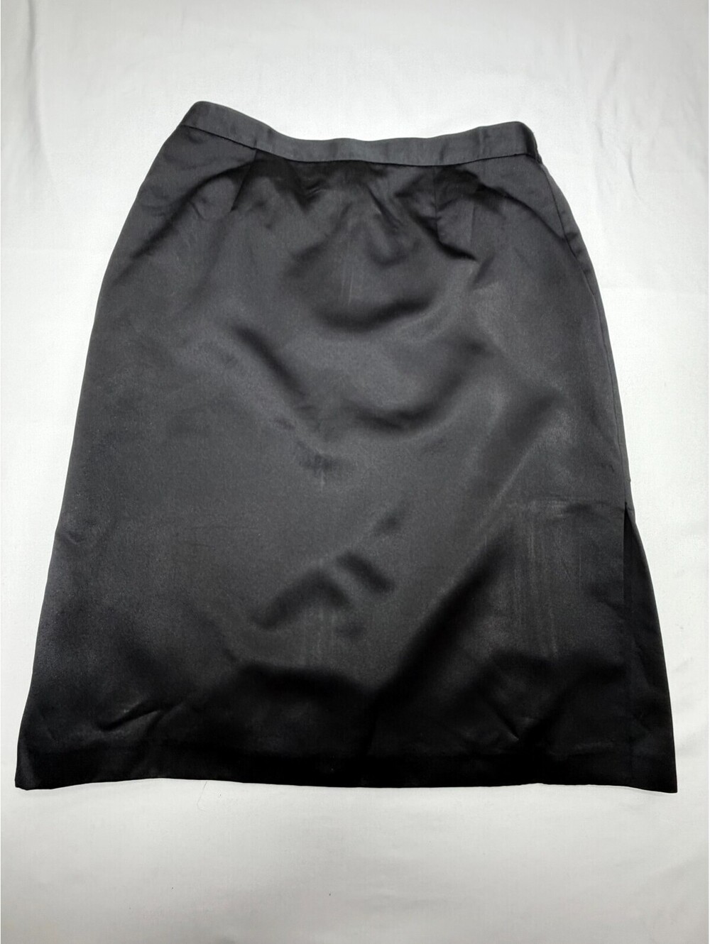 Sag Harbor Women's Straight Skirt Side Slit Polyester Button Zip Size 8 Black